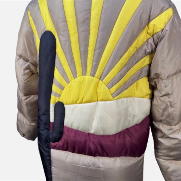 WeSC Vegan Landscape Puffer Sunset Sunburst Cactus Jacket Unisex (Size XL) - Picture 4 of 10